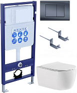 Set AQUATEK ЕВРОПА T-033 4в1 (рама INS-0000012 + крепление KKI-0000002 + кнопка KDI-0000033 + унитаз ЕВРОПА AQ1106T-00 с крышкой sc)