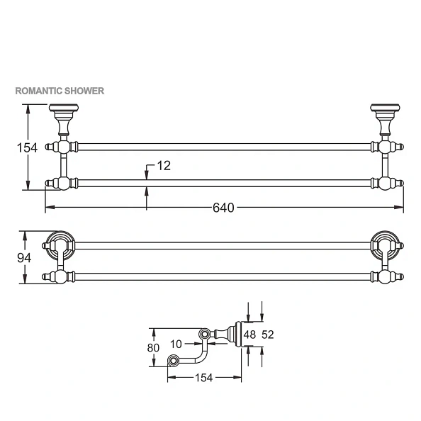 Полотенцедержатель Rose RG1127Q, бронза