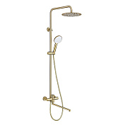 Душевая система Prohanss для ванны и душа с тропическим душем поворотный излив 35 см, золотой сатин (P31.24.03)