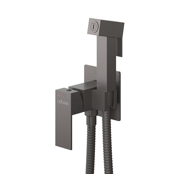 Гигиенический душ со смесителем Cezares Slider, оружейная сталь (SLIDER-DIF-GM)