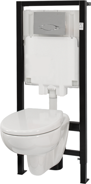 Комплект унитаз с инсталляцией, кнопкой и сиденьем микролифт Jacob Delafon Brive (E21733RU-00)