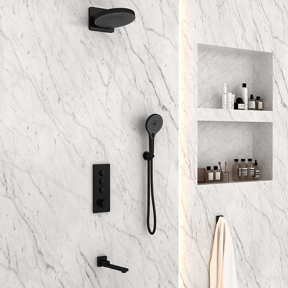 Душевой комплект Vincea VSFW-433TI1MB встраиваемый, черный