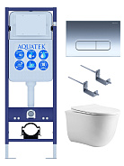 SET КЛАССИК cm-INS17-016 4в1 (рама AQUATEK Standard INS-0000017 с звукоиз.прокладкой+крепеж KKI-0000002+кнопкаKDI-0000016+унитаз AQ1112-00 с крышкой