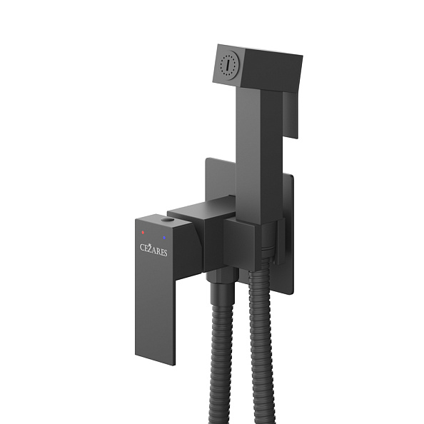 Гигиенический душ со смесителем Cezares Slider, черный матовый (SLIDER-DIF-NOP)