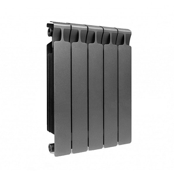 Биметаллический радиатор Rifar Monolit 500, 5 секций Антрацит, боковое подключение