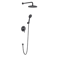 Душевая система скрытого монтажа,  Vessel Black Set_3in1,