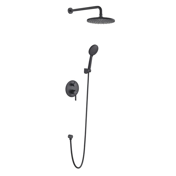Душевая система скрытого монтажа,  Vessel Black Set_3in1,