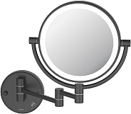 AQ4912MB зеркало косметическое настенное с подсветкой 5х, матовый черный