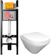 E21774RU-00 Унитаз c инсталляцией 40 см Jacob Delafon Modern Life, сиденье тонкое микролифт, (E33131RU-NF+E77168+E77725)