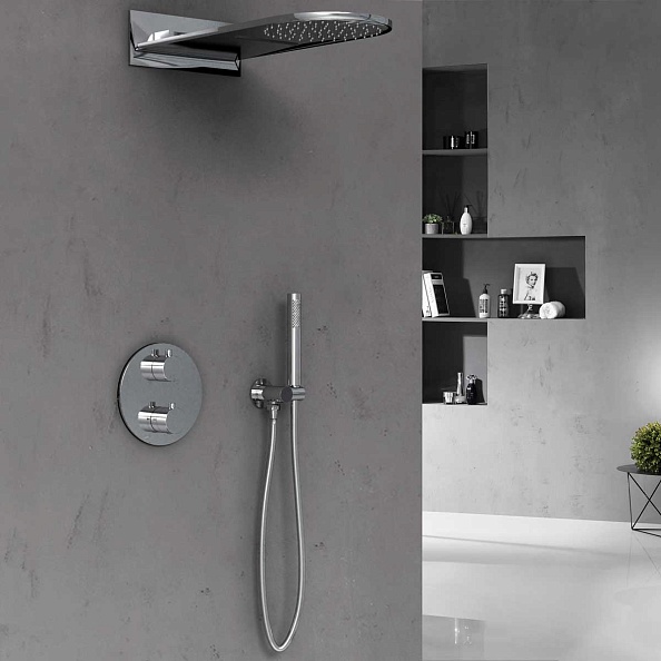 Душевой комплект Vincea VSFW-104TCH термостатический встраиваемый, двухрежимный, хром
