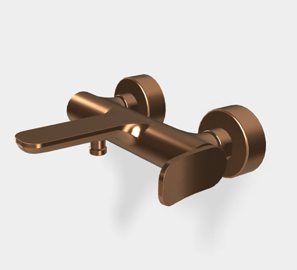 Смеситель для ванны и душа Fima Carlo Frattini Flo', бронза брашированная янтарная (F3804/1ZS)