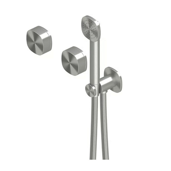 Смеситель для душа Quadro design SUPER, на 2 потребителя, сталь брашированная (22 68 AS)