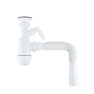 Сифон бутылочный IDDIS Optima Home 1.1/2x40мм, с выпуском, гофротрубой 40/50мм и отводом (900AVG1010VD)