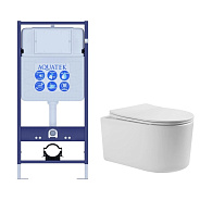 SET AQUATEK МИЯ (рама AQUATEK Standard INS-0000012(без клавиши и крепежа)+унитаз МИЯ AQ2004-00 с тонким сиденьем soft-close