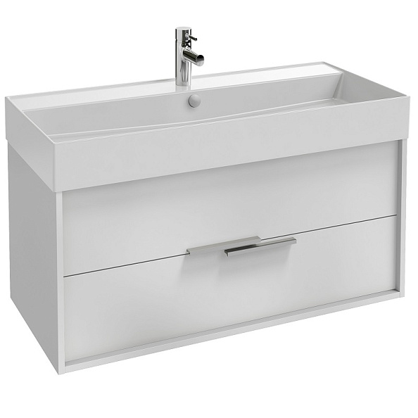 EB1668-J5-J5 JACOB DELAFON VIVIENNE Тумба для раковины 100 см, к. белый блестящий, ф. белый блестящий