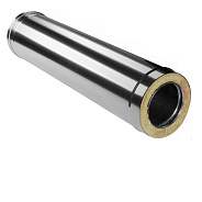 Труба-сэндвич дымохода 1,0м Ferrum GS 30-50 (430/0,5мм + нерж.) Ф150х250