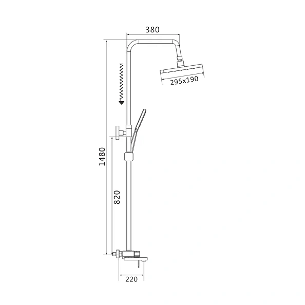 Душевая система Shevanik S8236, хром