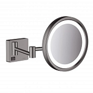 Косметическое зеркало с LED подсветкой HANSGROHE AddStoris Шлифованный чёрный хром (41790340)