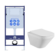 SET AQUATEK ЛИРА (рама AQUATEK Standard INS-0000012(без клавиши и крепежа)+унитаз ЛИРА AQ1155-00 с тонким сиденьем soft-close