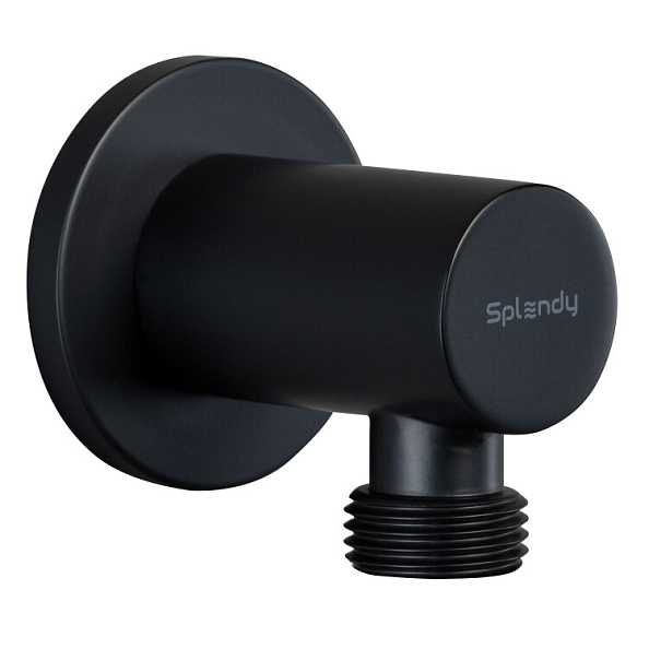 Шланговое подсоединение Splendy круглый отражатель без держателя черный матовый (AA215NRLBM)