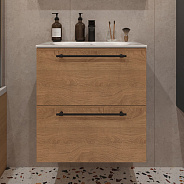 Тумба с раковиной подвесная (60см) Terminus Venta VEN10602300001O, шпон/дуб