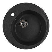 Мойкa MIXLINE МЛ-ГМС102 (ML-GMS102) СТАНДАРТ круглая, черный (308), 500 мм (глуб. чаши 170) (558086)