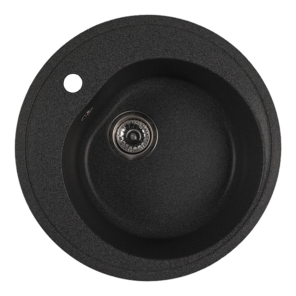 Мойкa MIXLINE МЛ-ГМС102 (ML-GMS102) СТАНДАРТ круглая, черный (308), 500 мм (глуб. чаши 170) (558086)