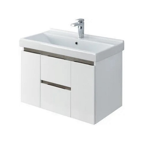 1A2586K0NRC80 Набор Aquaton: 1A258601NRC80 Тумба-умывальник Рене 80 бел/гр.орех/ Раковина Fest 80