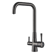 Смеситель для кухни с подключением фильтра Shevanik S528T, оружейная сталь