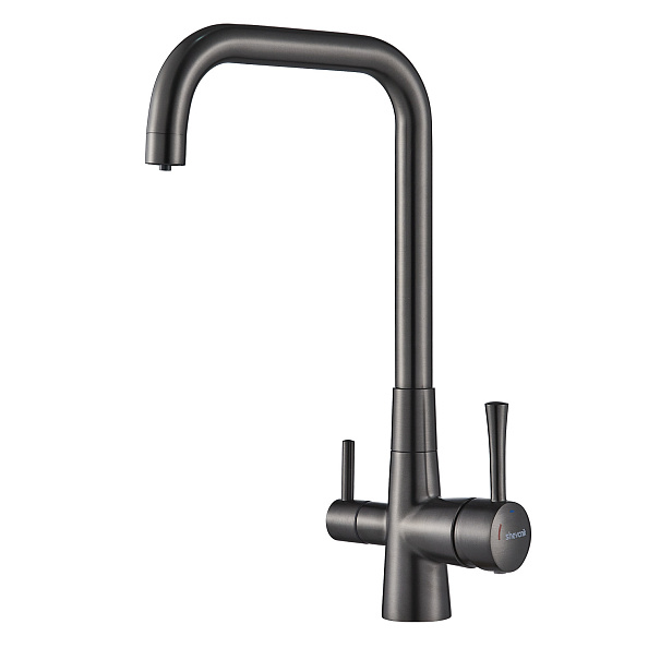 Смеситель для кухни с подключением фильтра Shevanik S528T, оружейная сталь