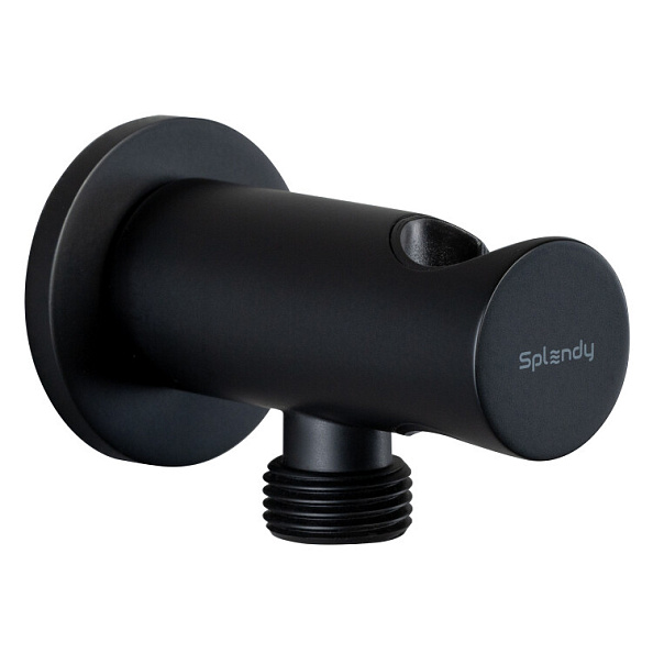 Шланговое подсоединение Splendy круглый отражатель с держателем черный матовый (AA215YRLBM)