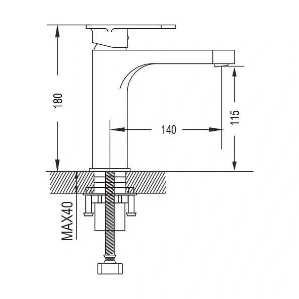 Смеситель для раковины Shevanik S8701H, черный