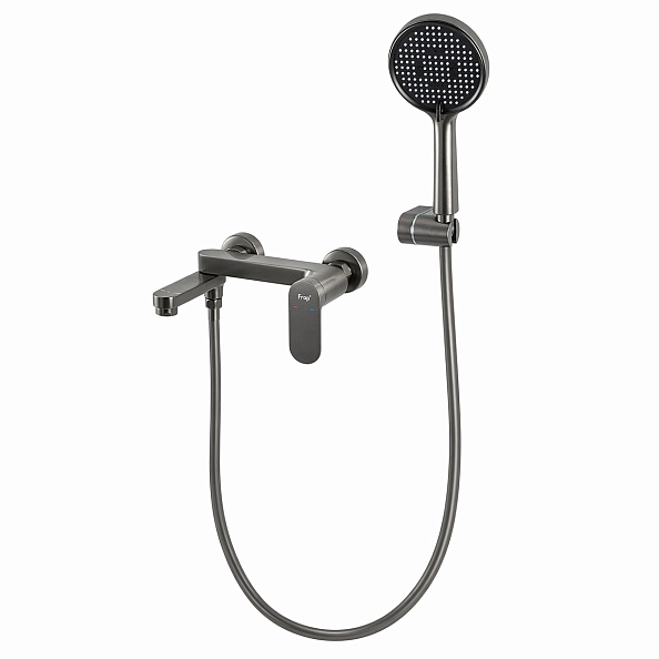 Смеситель для ванны FRAP F3285-9, оружейная сталь