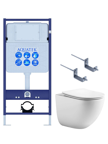 SET AQUATEK ГЕЛИОС KKI2 (рама AQUATEK Standard INS-0000012(без клавиши)+кпереж KKI-0000002+унитаз AQ1993T-00 ГЕЛИОС + с тонким сиденьем soft-close