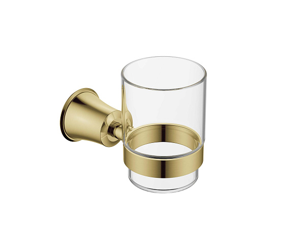 Стакан для зубных щёток подвесной Cezares Liberty, брашированное золото (CZR-F-8986-BORO1)