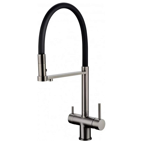 Смеситель для кухни с гибким изливом Grocenberg GB4095BG, графит