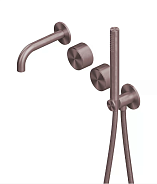 Смеситель для ванны и душа Quadro design Stereo, золото розовое (Pink Gold) (16 69 OR)