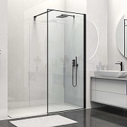 Душевая перегородка Vincea Walk-In (VSW-1HS800CLB) 800х2000 мм,черный матовый, стекло прозрачное