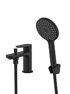 AQ1944MB АЛЬФА смеситель врезной на борт ванны на 1 отв., матовый черный