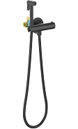 AQ1027MB ОБЕРОН комплект для гигиенического душа термостатический встроенный (смеситель + гигиеническая лейка + шланг), матовый черный