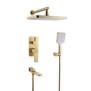 Душевая система встраиваемая Shevanik S9935G, золотой сатин