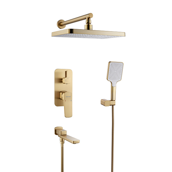 Душевая система встраиваемая Shevanik S9935G, золотой сатин