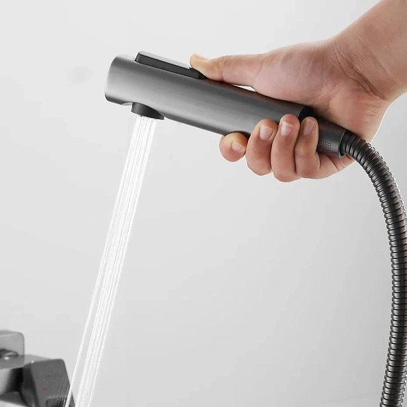 Гигиенический душ со смесителем Shevanik S6805T-1, оружейная сталь