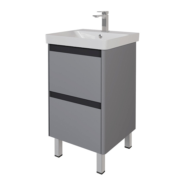 Тумба под раковину подвесная/напольная Dreja Luxury Plus 50 см, серый базальт