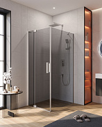 Душевой уголок Cezares Slider 100x80x195 мм, прямоугольный, хром (SLIDER-AH-1-100-80/90-GRIGIO-Cr)