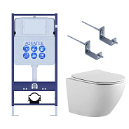 Set AQUATEK ЕВРОПА-KKI2 (рама AQUATEK Standard INS-0000012+звукоизоляционная прокладка+крепеж KKI-0000002+унитаз ЕВРОПА AQ1901-00+тонкое сиденье с ме