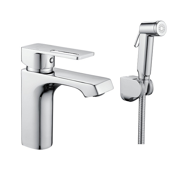 Смеситель для раковины с гигиеническим душем Raffine F171, хром