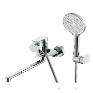 Смеситель Raglo R03.22 для ванны и душа универсальный поворотный излив 30 см, хром