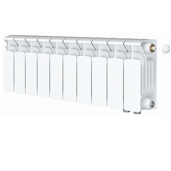Биметаллический радиатор Rifar Base Ventil 200, 10 секций, с нижним правым подключением