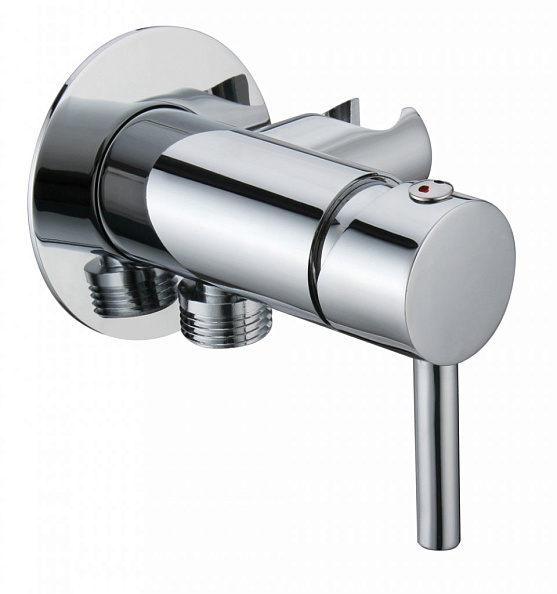 Смеситель для душа и гигиенического душа со штуцером с держателем Cezares Czr, хром (CZR-DA1-01)